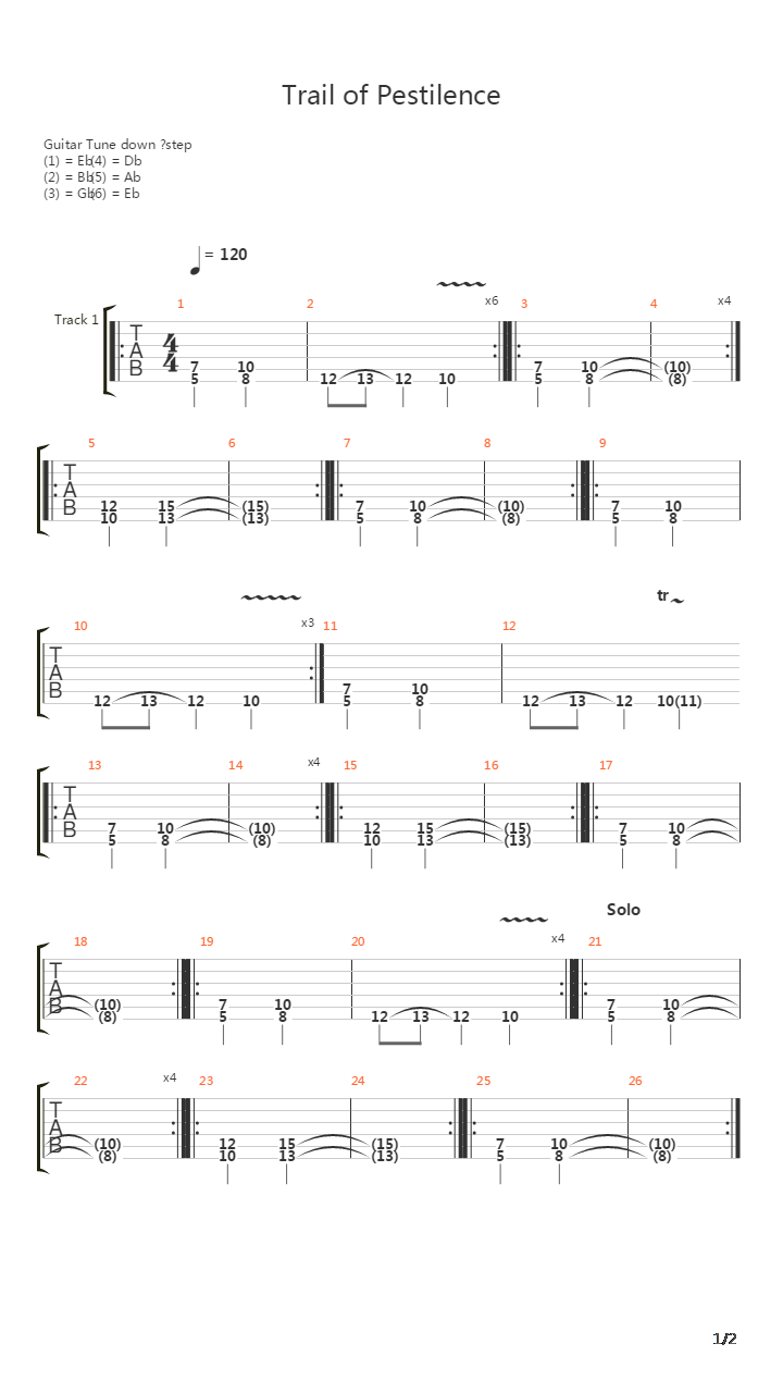 Trail Of Pestilence吉他谱