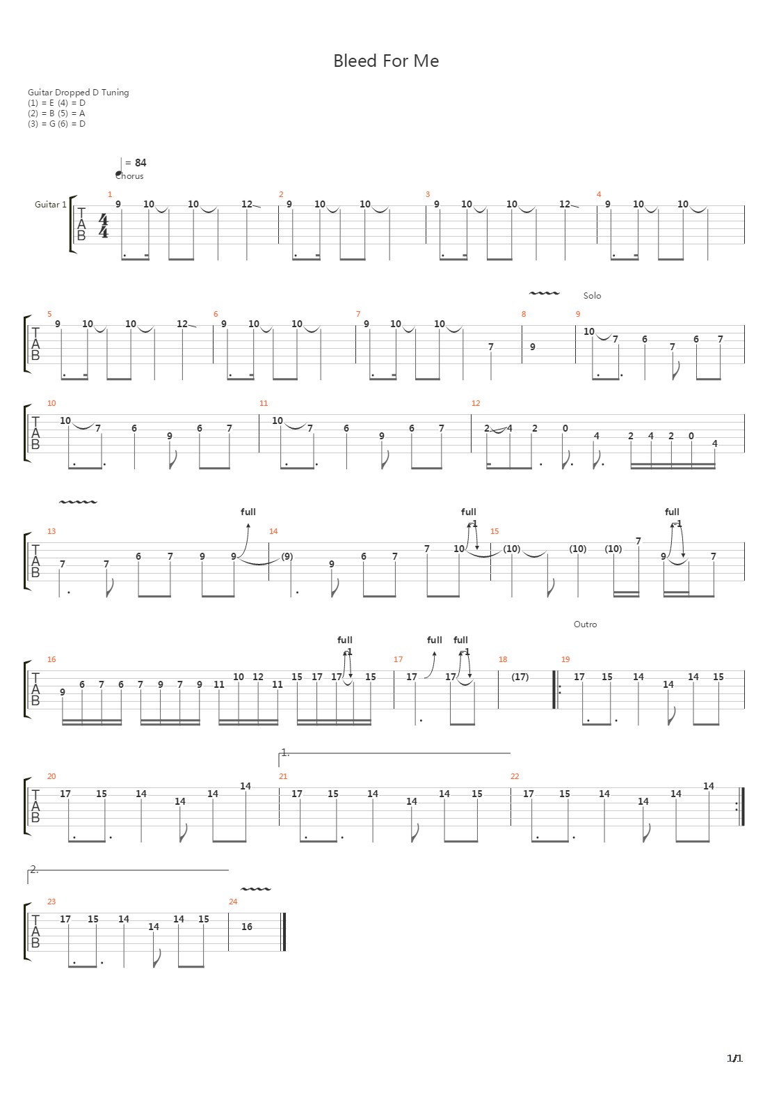 Bleed For Me吉他谱