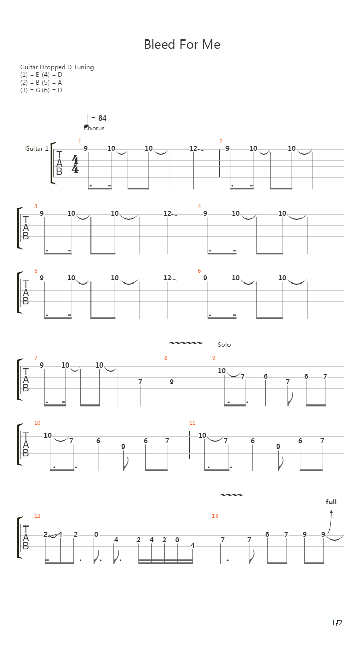 Bleed For Me吉他谱