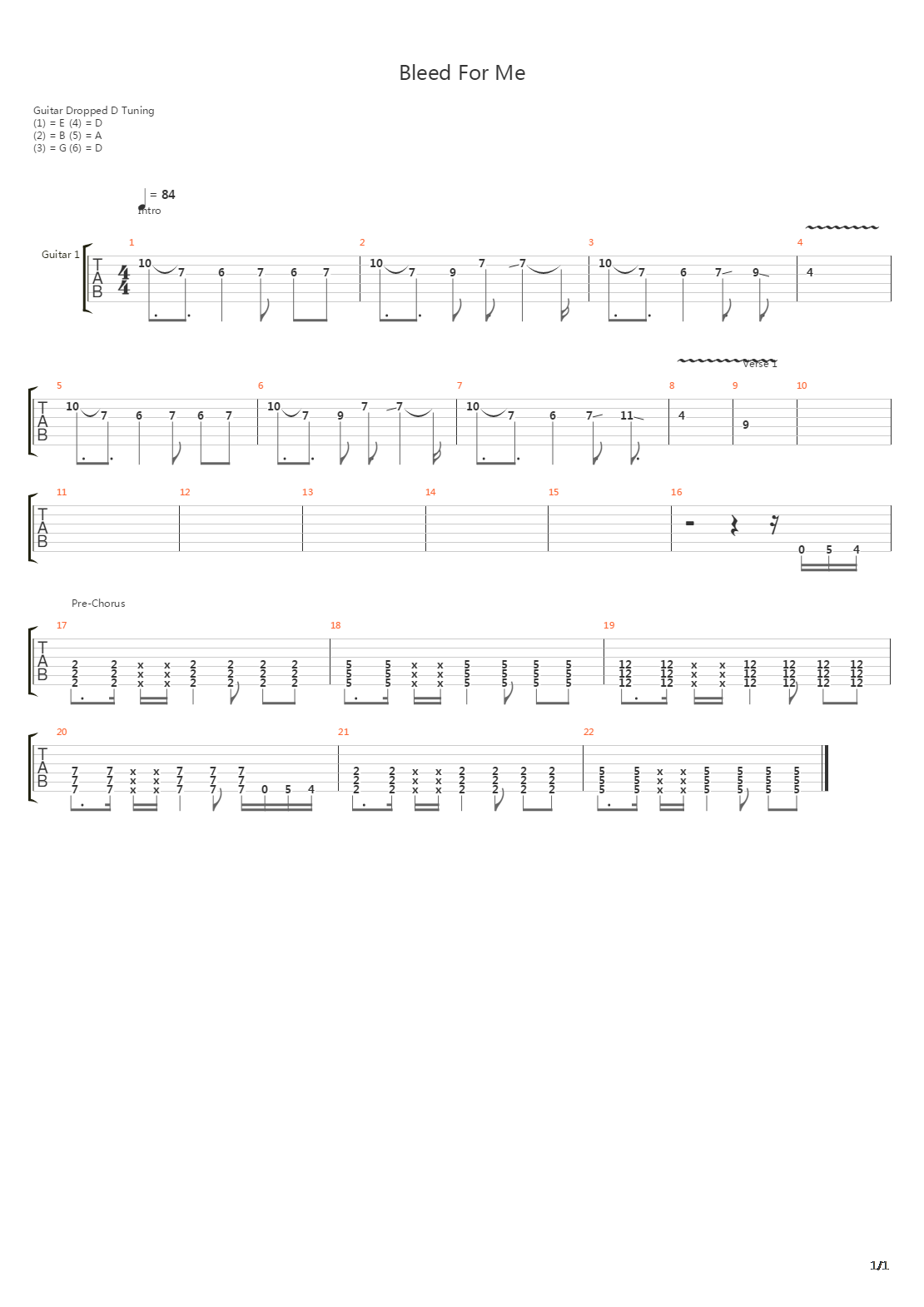 Bleed For Me吉他谱