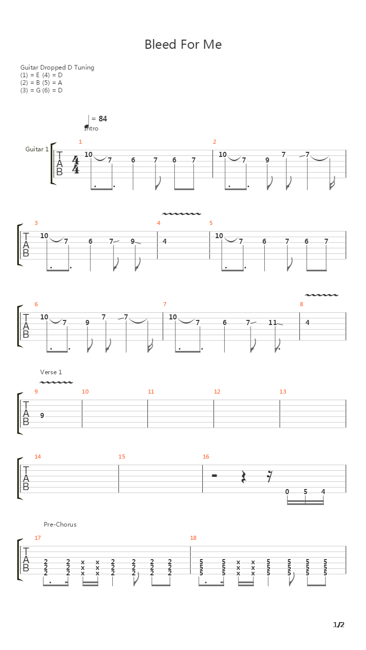 Bleed For Me吉他谱