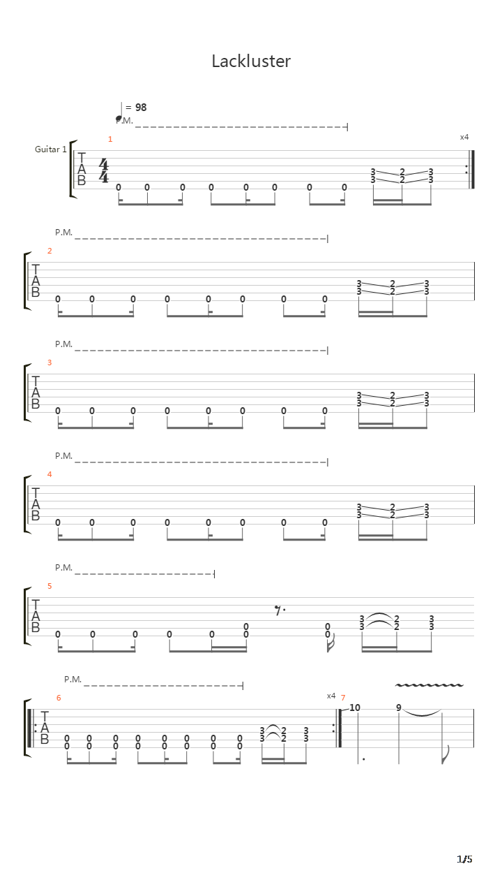 Lackluster吉他谱