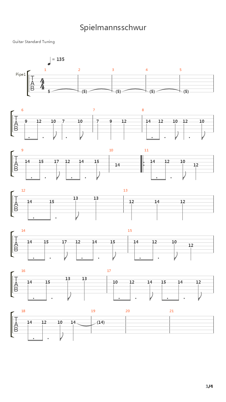 Spielmannsschwur吉他谱