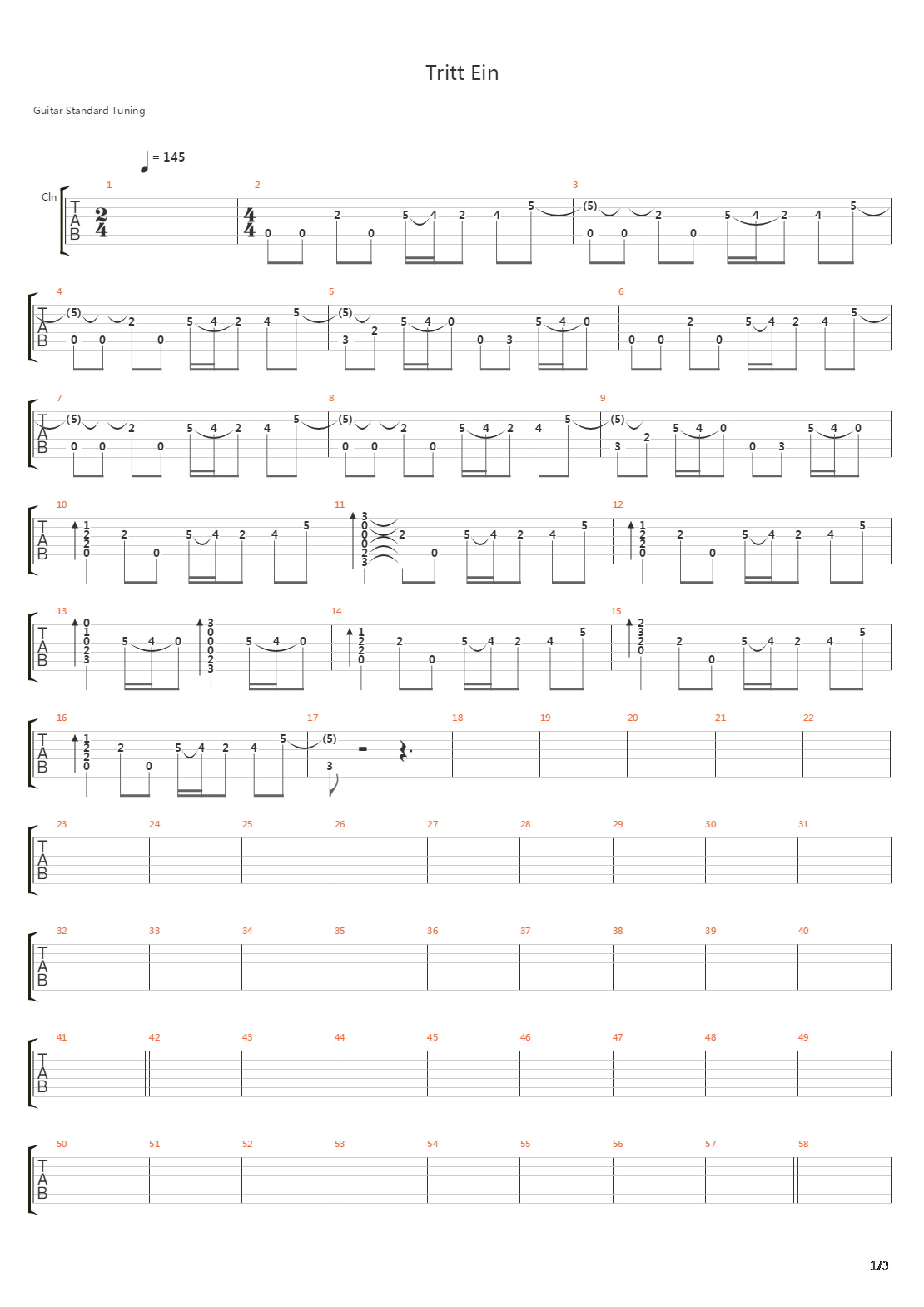 Tritt Ein吉他谱