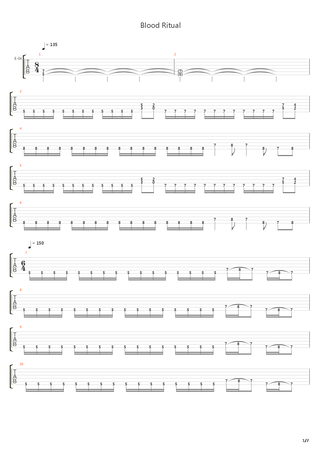 Blood Ritual吉他谱