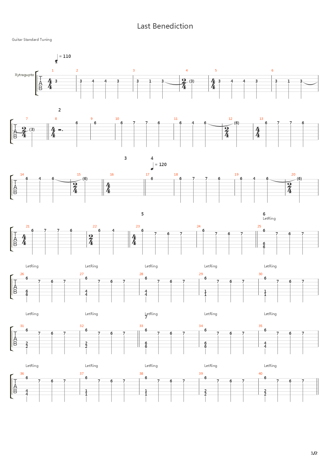 Last Benediction吉他谱