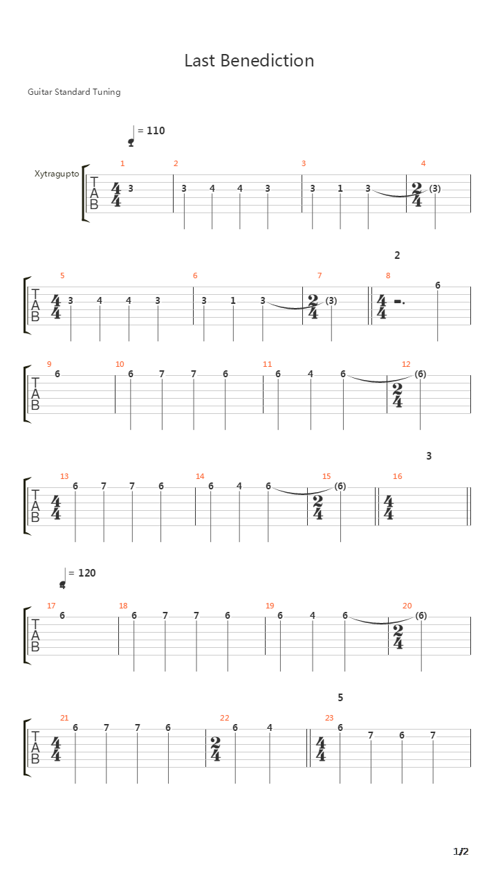 Last Benediction吉他谱