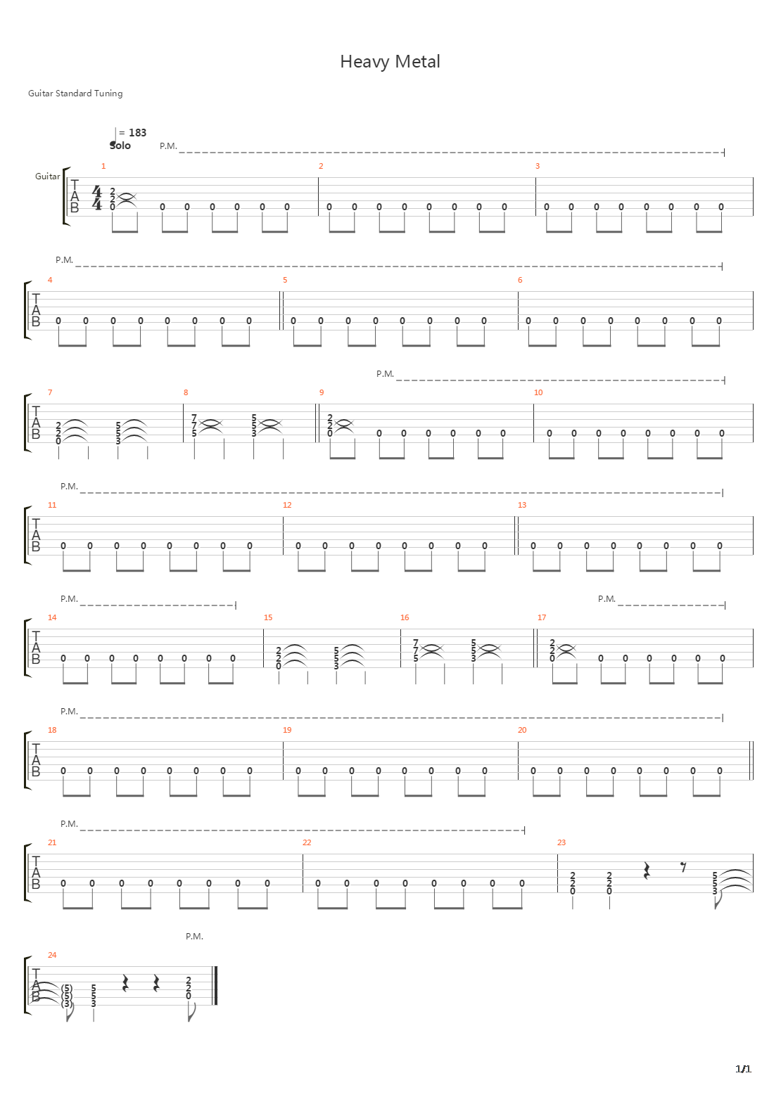 Heavy Metal吉他谱