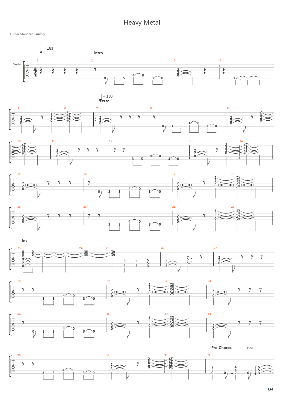 Heavy Metal吉他谱