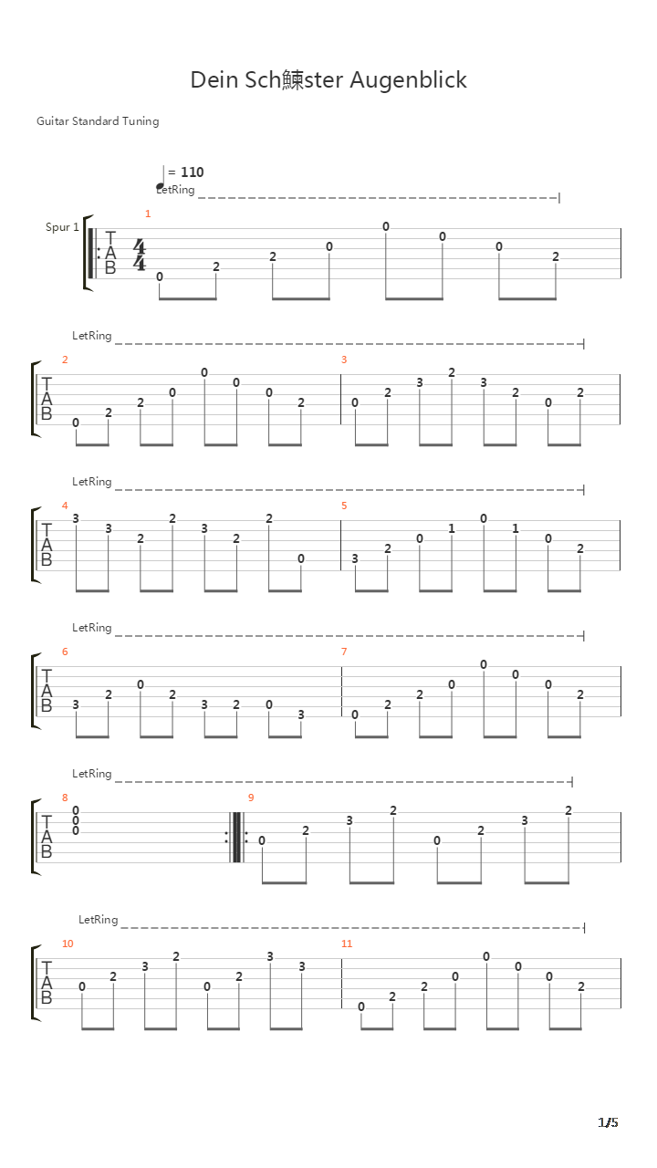 Dein Schoenster Augenblick吉他谱