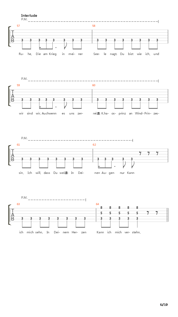 Khaosprinz Und Windprinzessin吉他谱