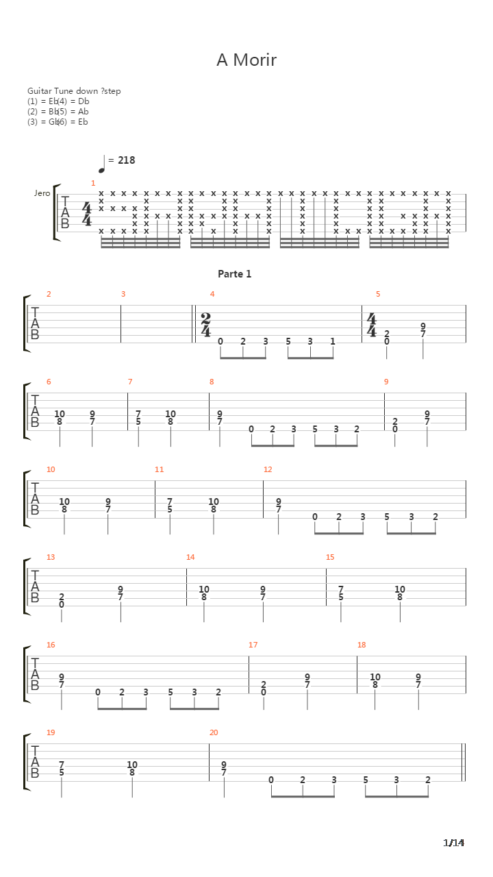 A Morir吉他谱