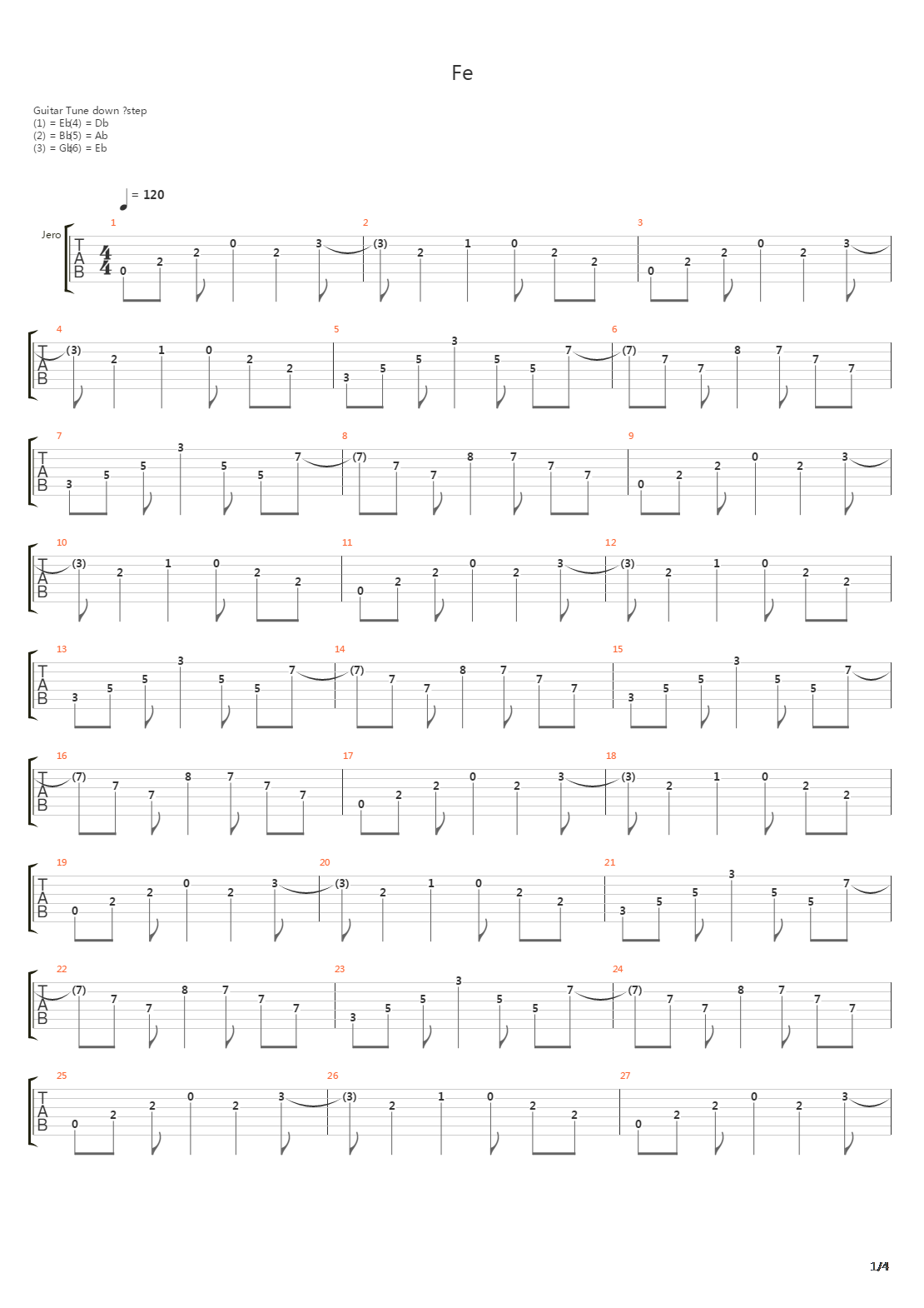 Fe吉他谱