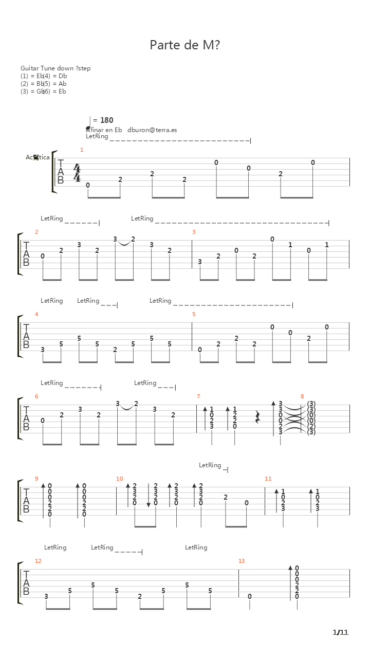Parte De Mi吉他谱