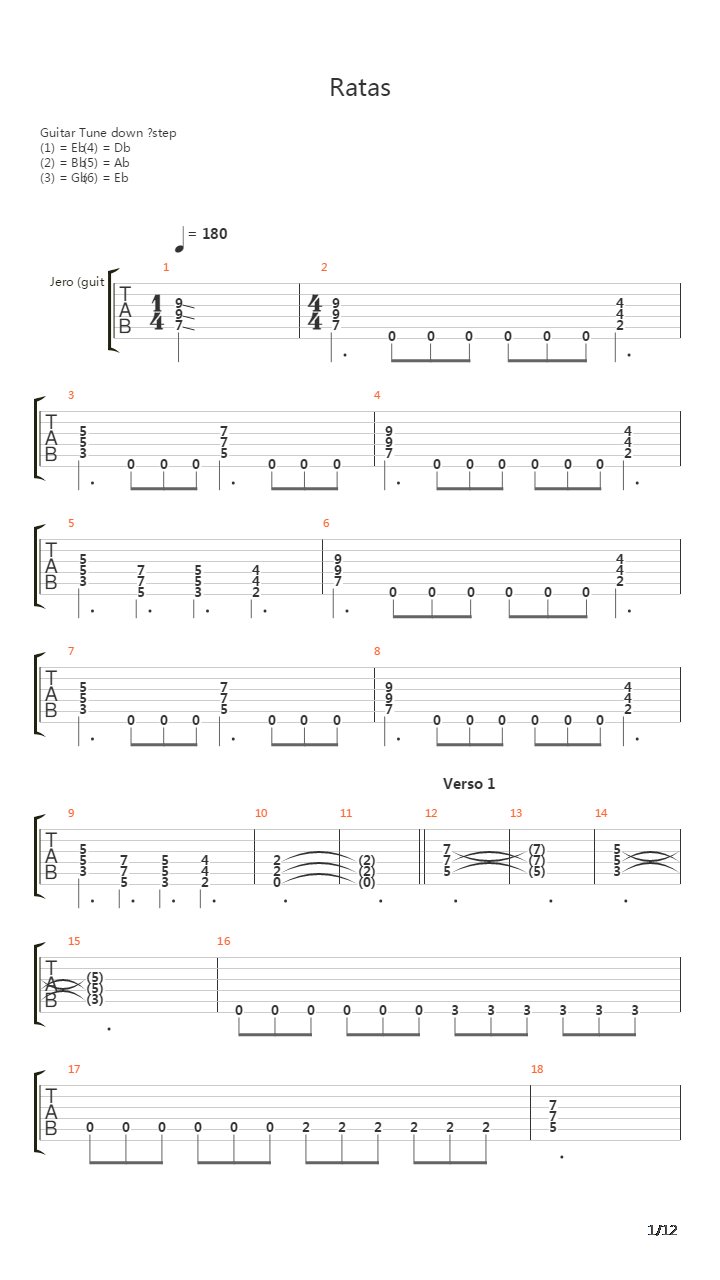 Ratas吉他谱