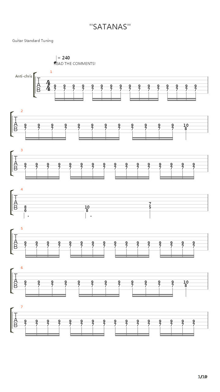 Satanas吉他谱