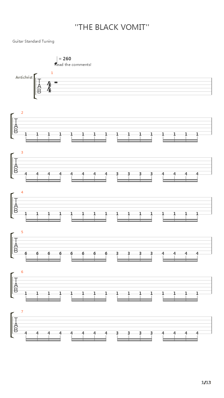The Black Vomit吉他谱