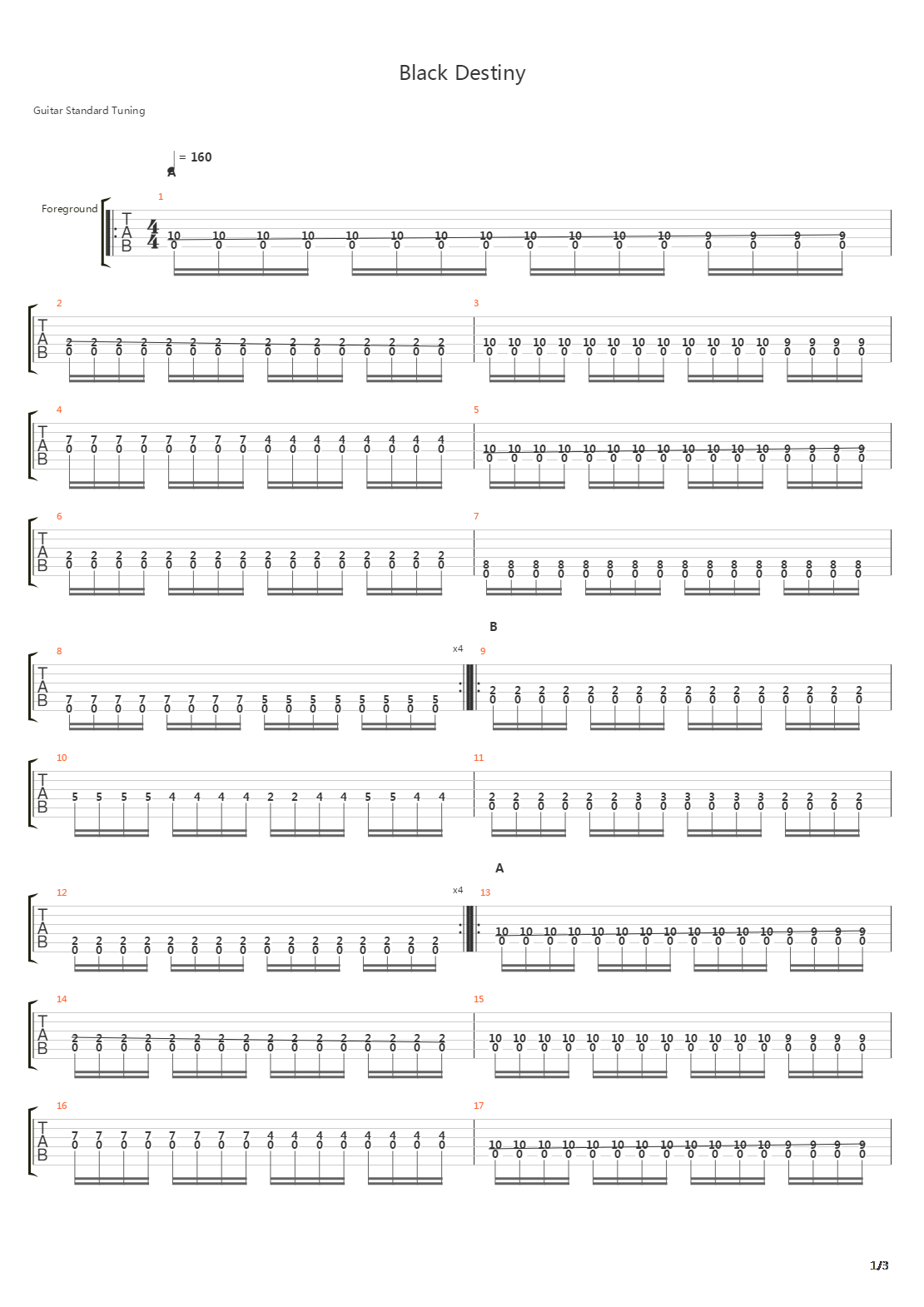Black Destiny吉他谱