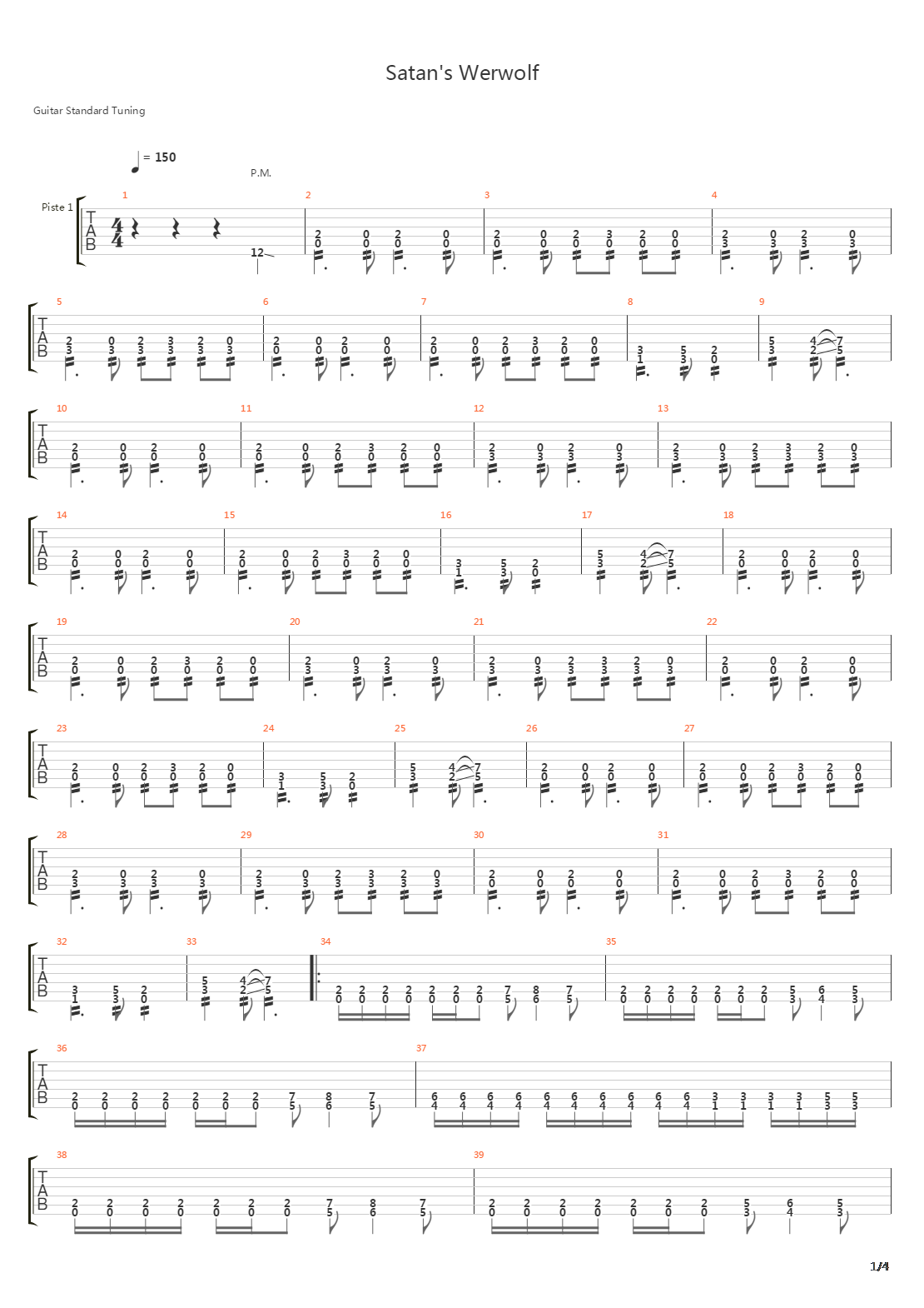 Satans Werwolf吉他谱