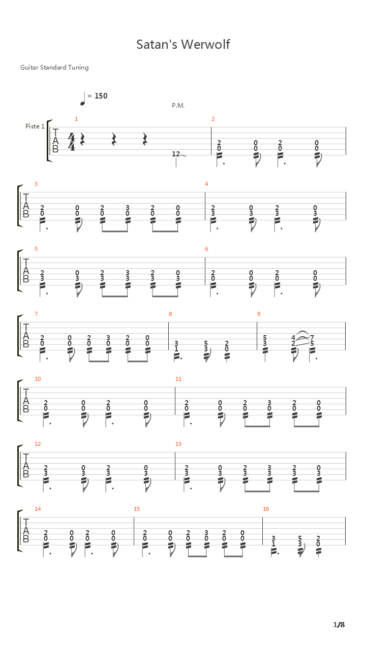 Satans Werwolf吉他谱