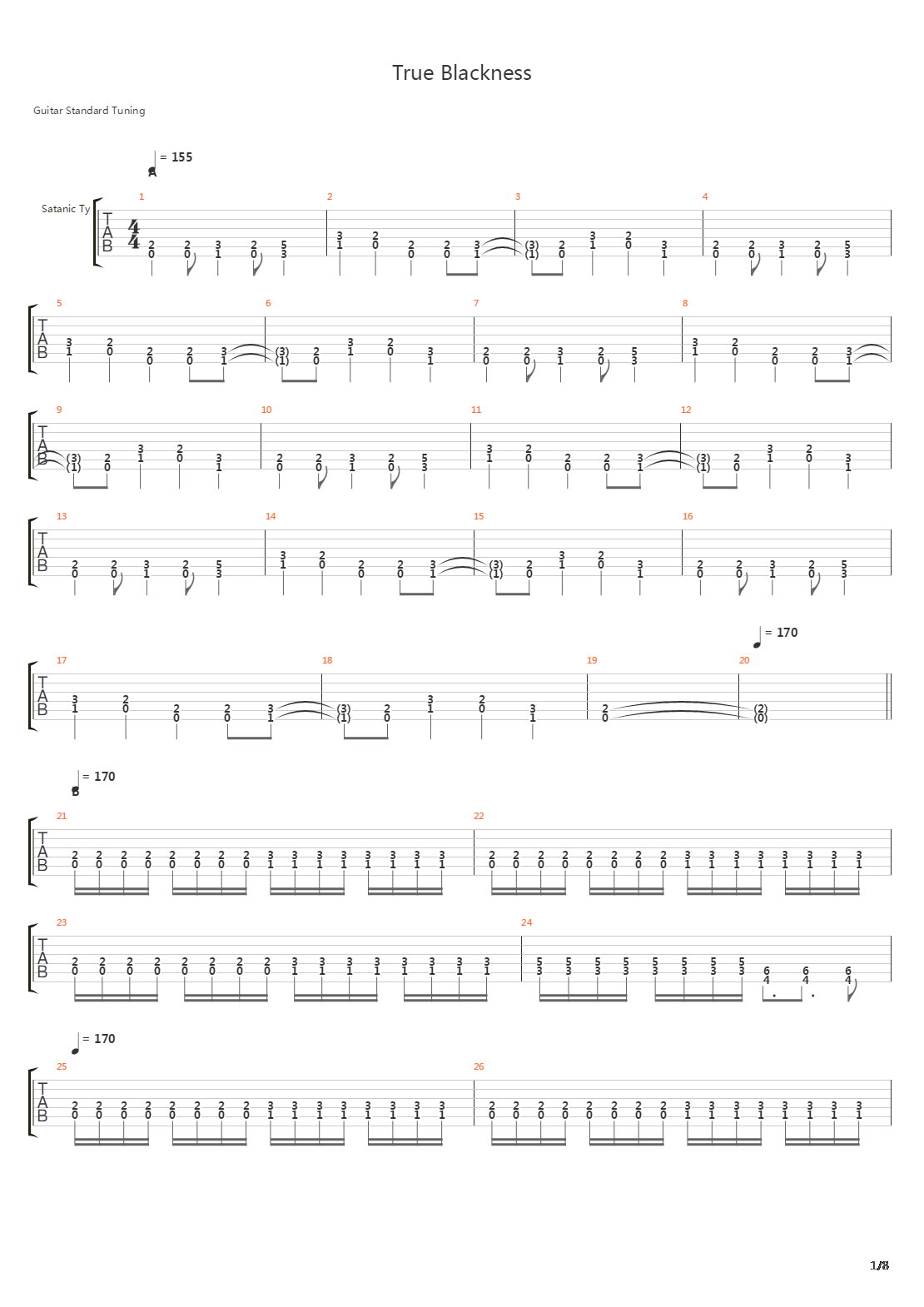 True Blackness吉他谱