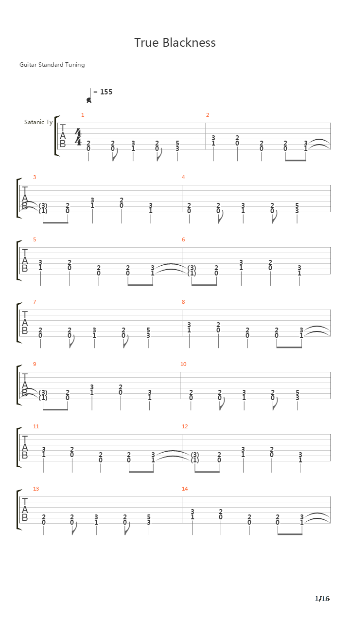True Blackness吉他谱