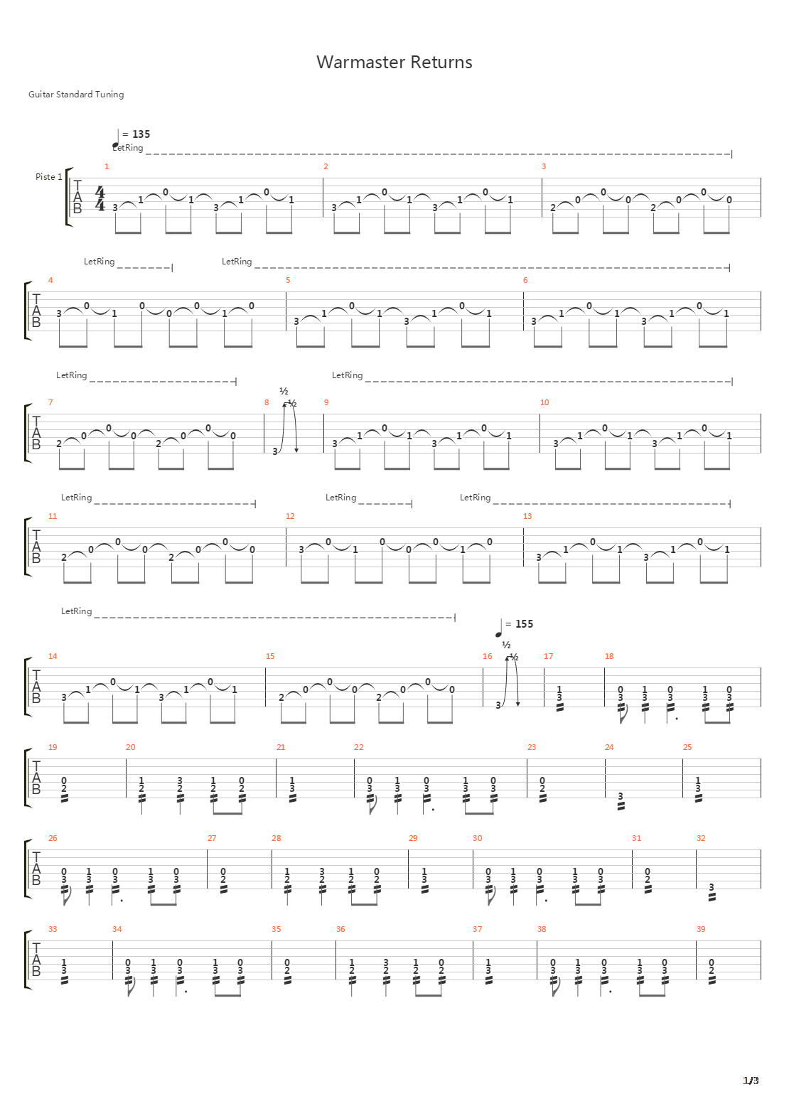 Warmaster Returns吉他谱