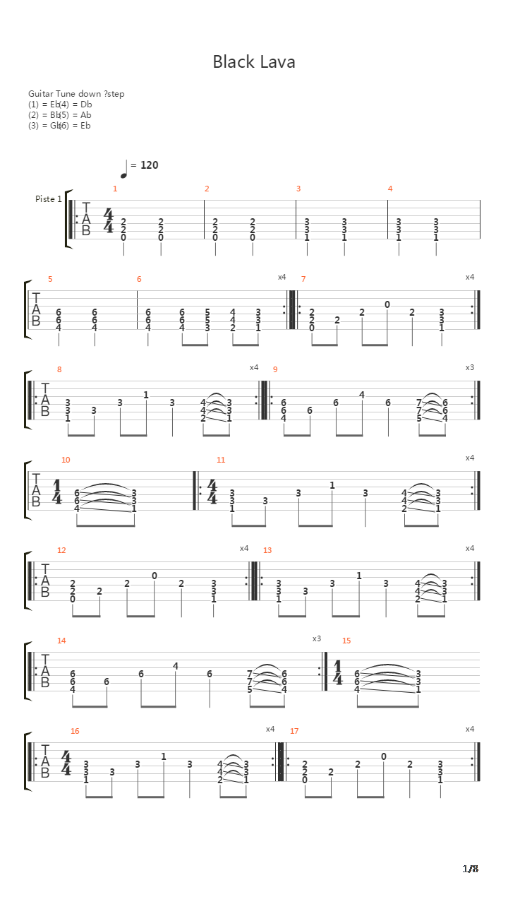 Black Lava吉他谱