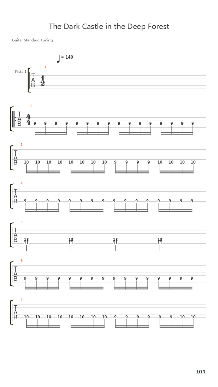 Dark Castle In The Deep Forest吉他谱