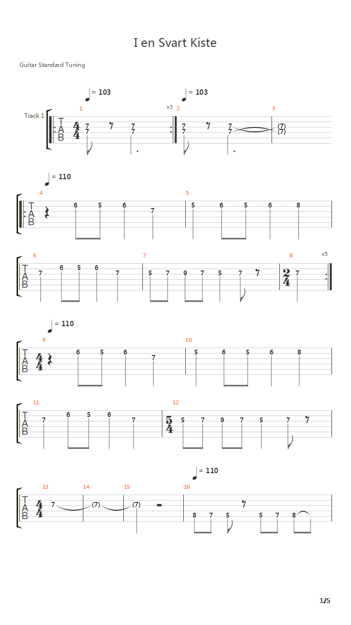 I En Svart Kiste吉他谱