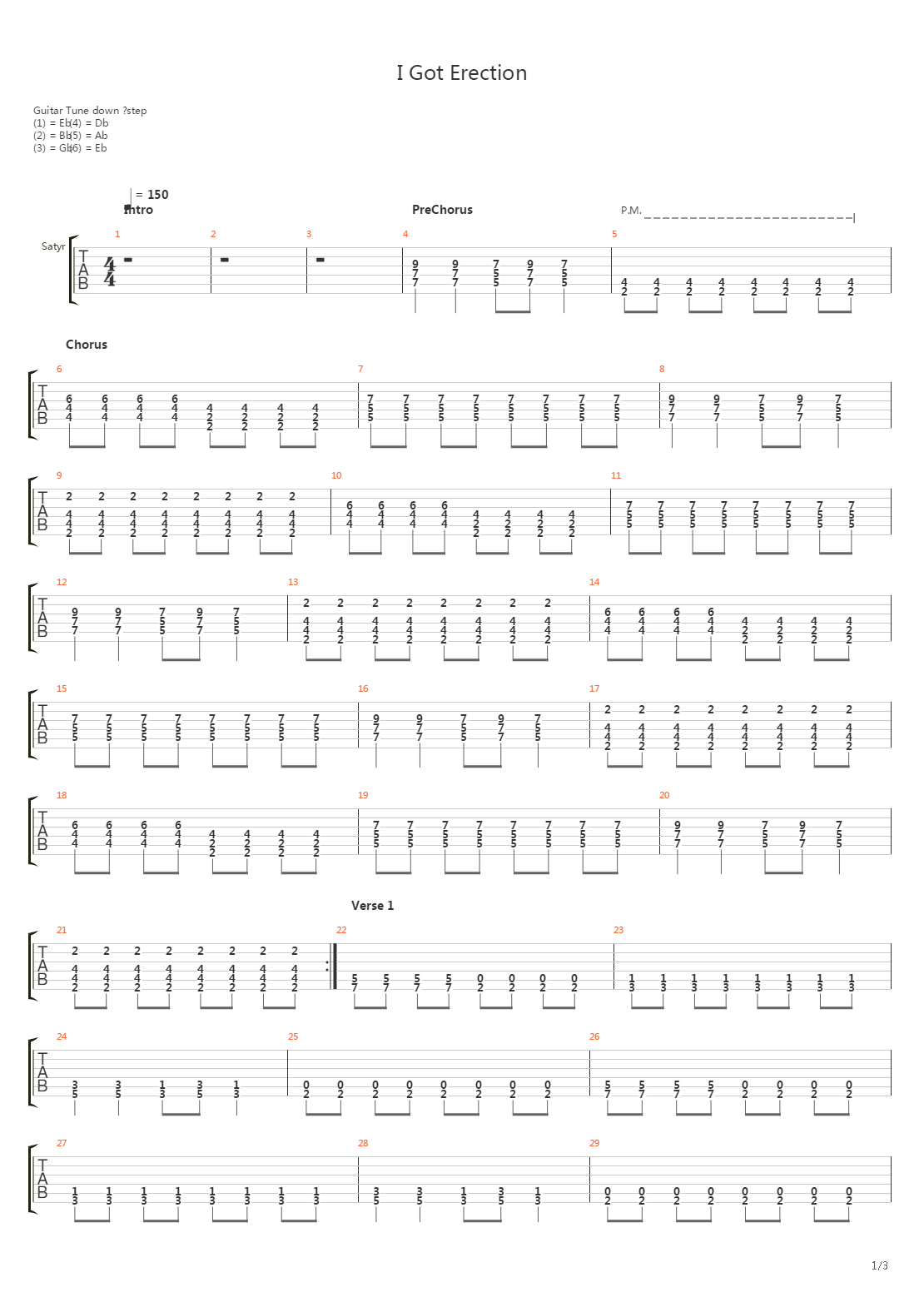 I Got Erection吉他谱