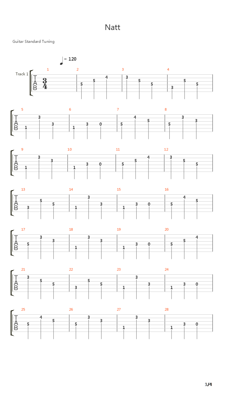 Natt吉他谱