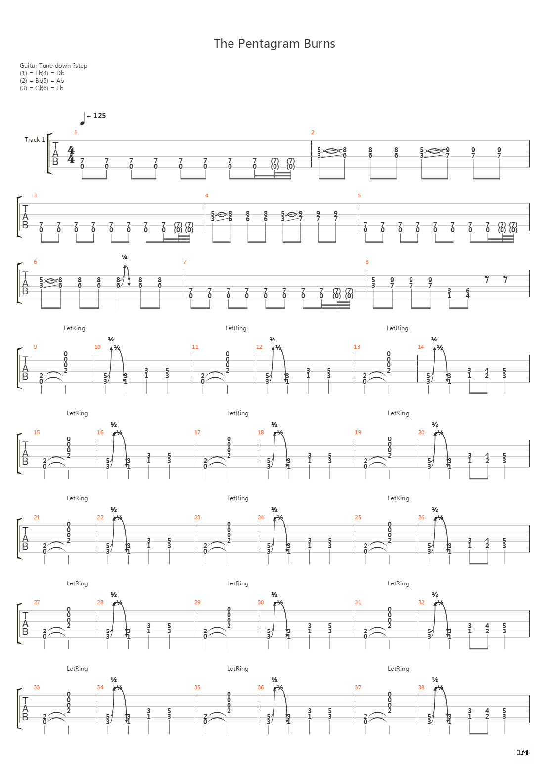 Pentagram Burns吉他谱