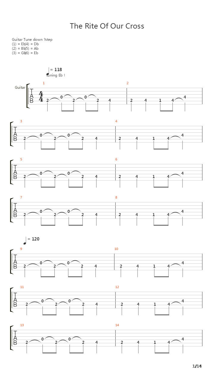 Rite Of Our Cross吉他谱