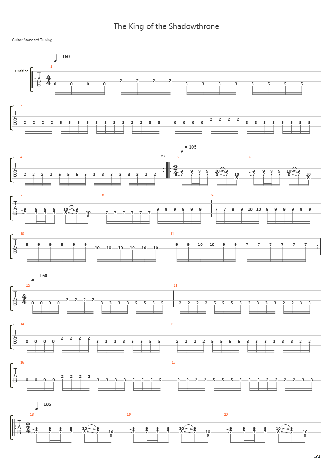 The King Of The Shadowthrone吉他谱
