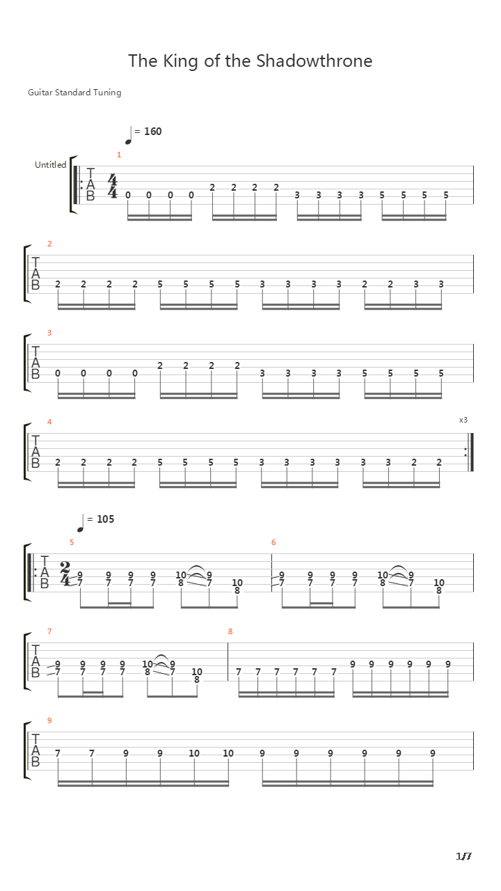 The King Of The Shadowthrone吉他谱