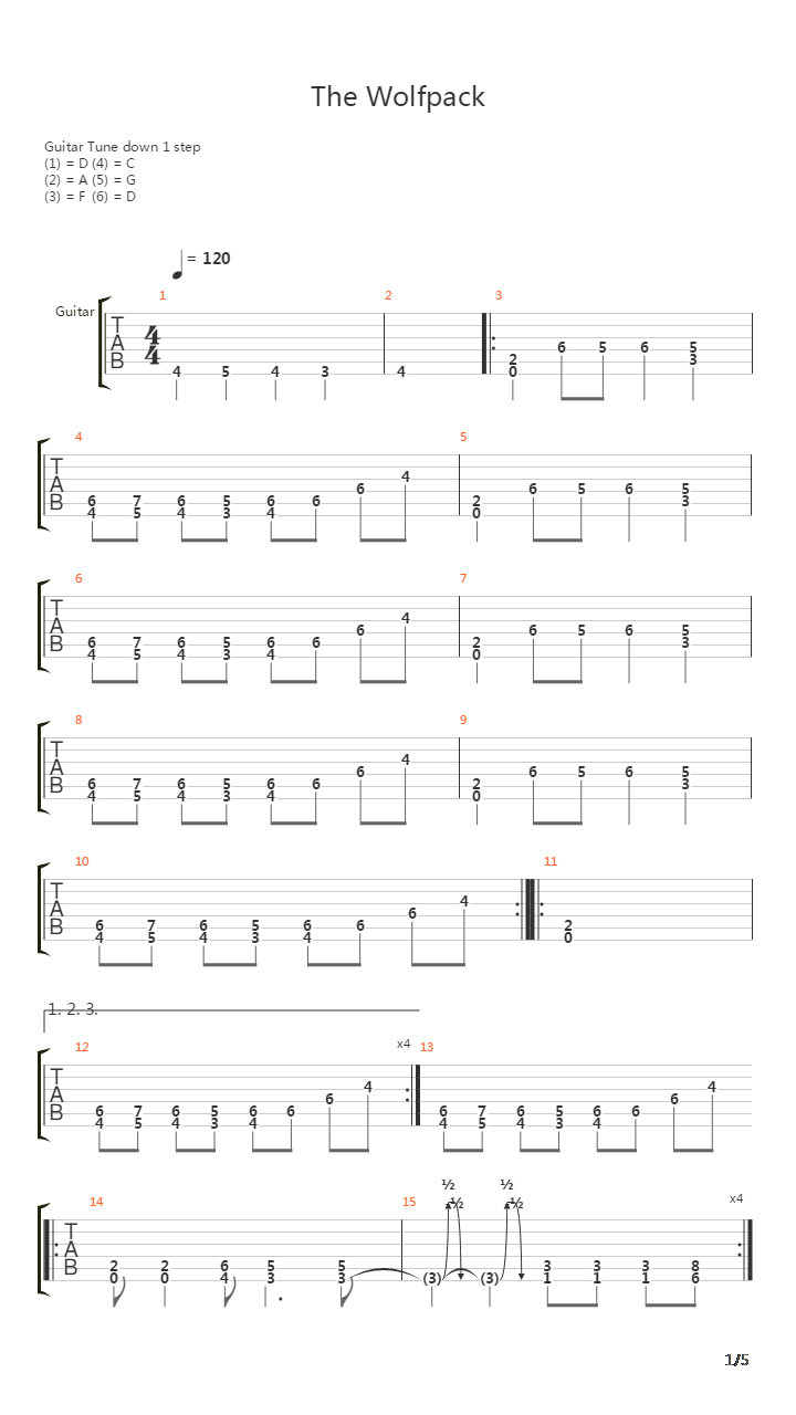 The Wolfpack吉他谱