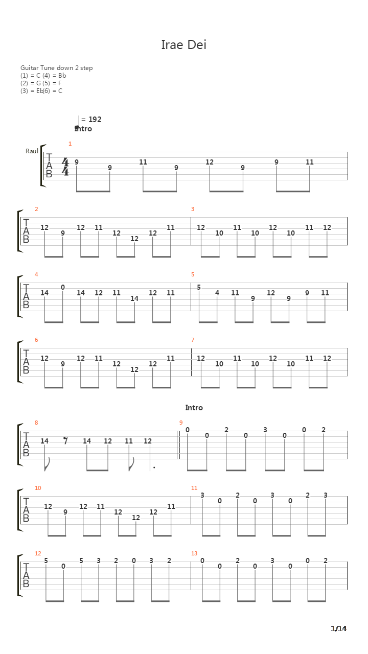 Irae Dei吉他谱