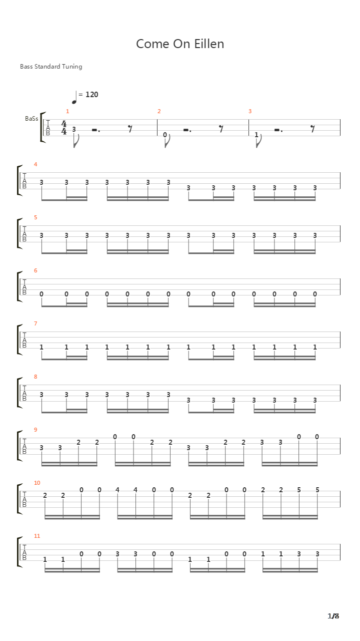 Come On Eillen吉他谱