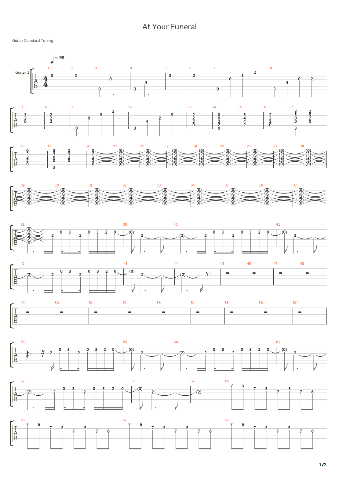 At Your Funeral吉他谱