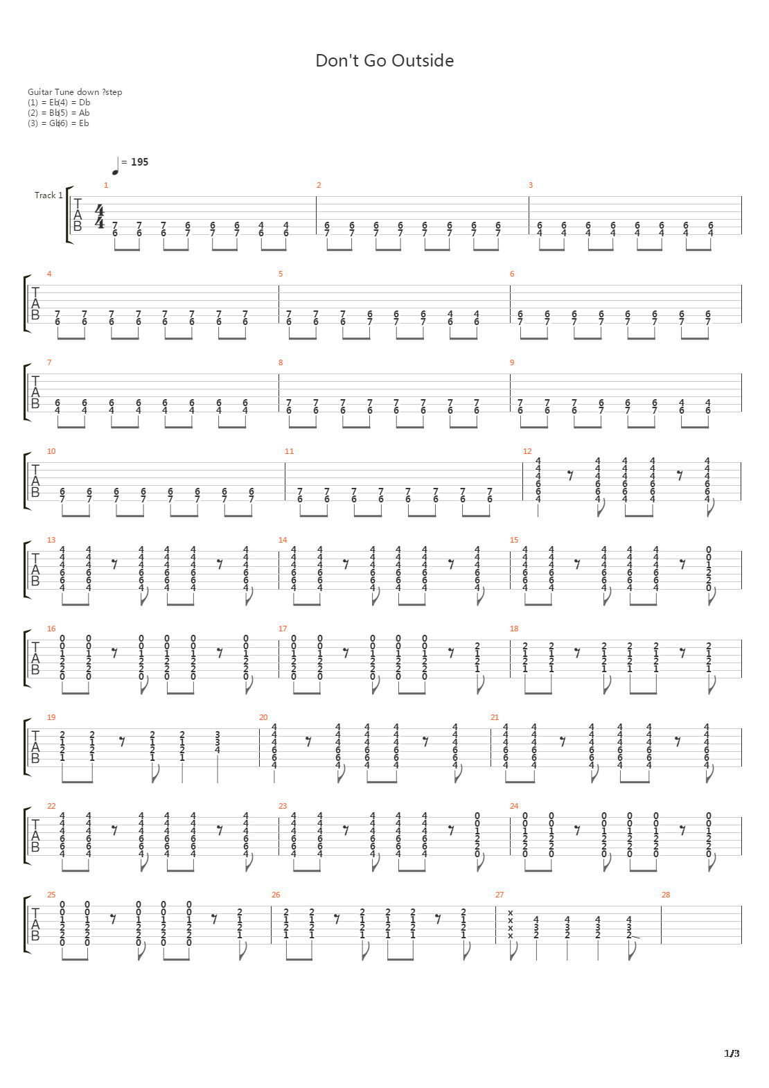 Dont Go Outside吉他谱