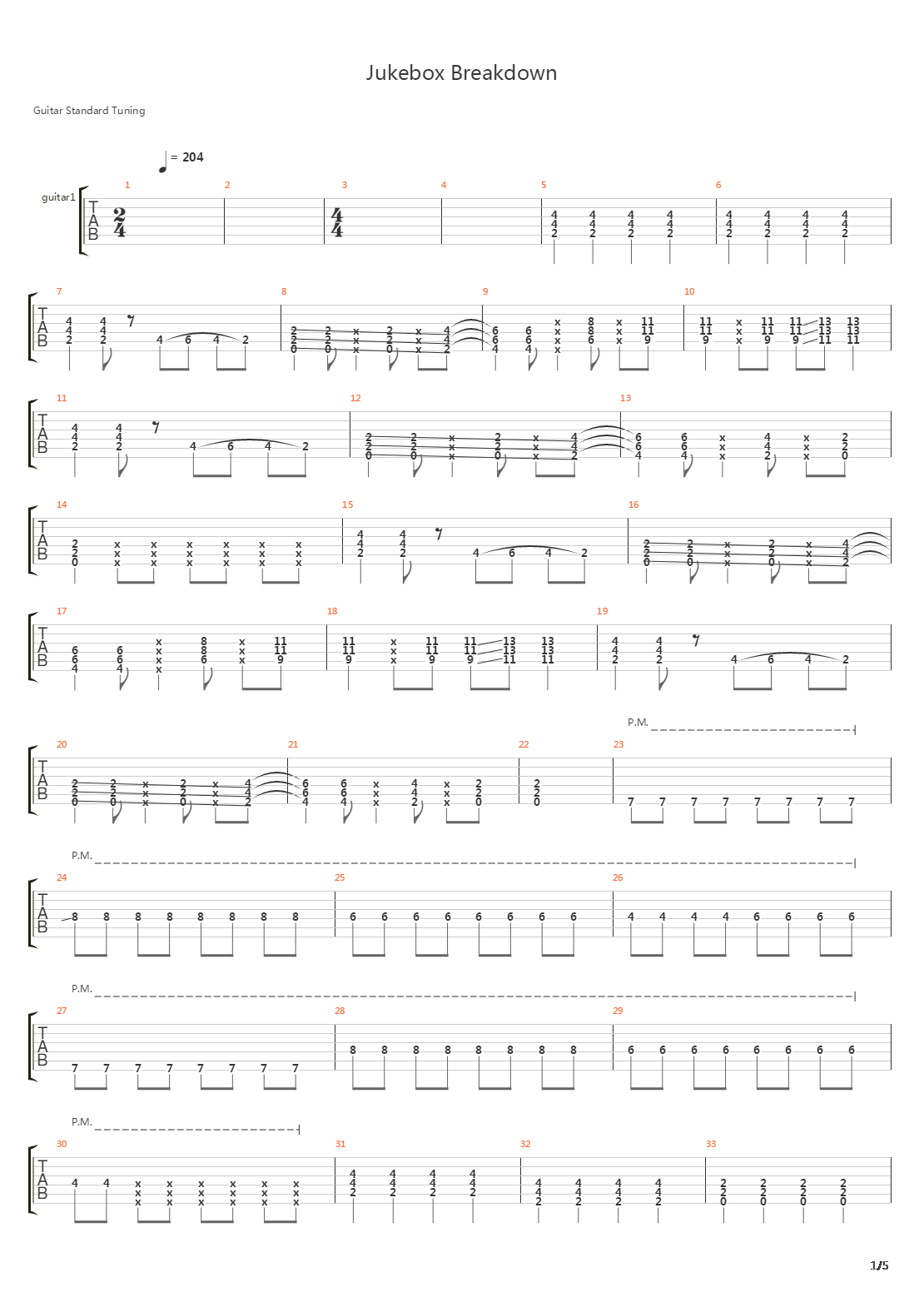 Jukebox Breakdown吉他谱