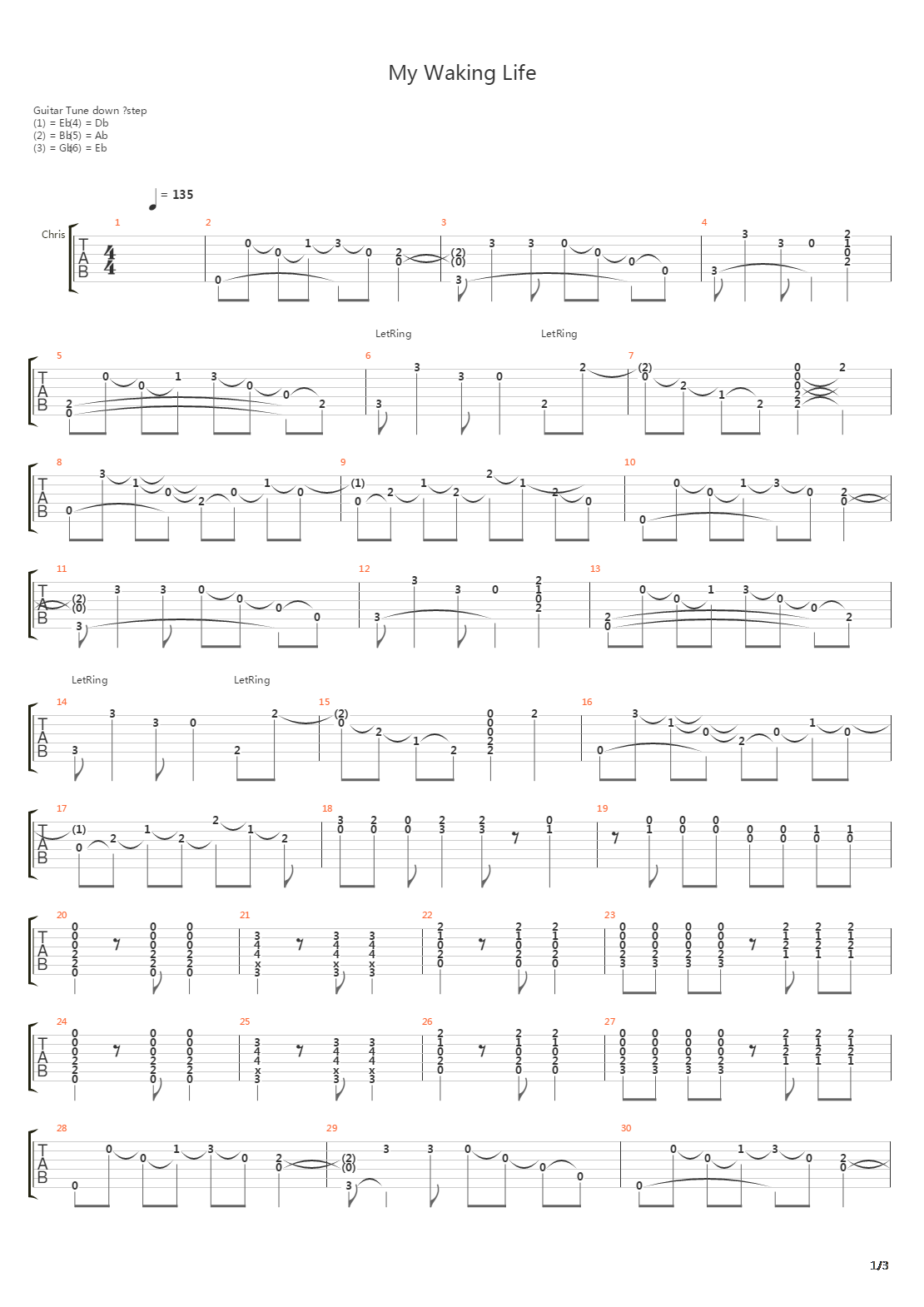 My Waking Life吉他谱