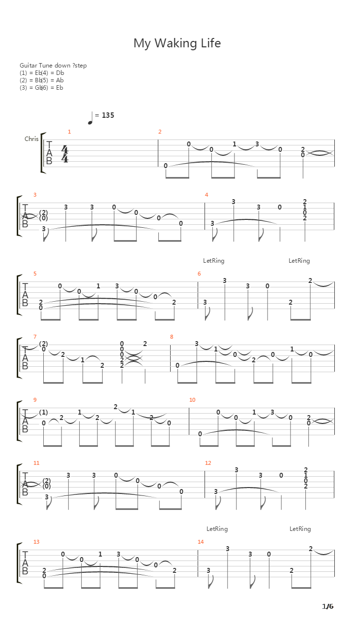 My Waking Life吉他谱