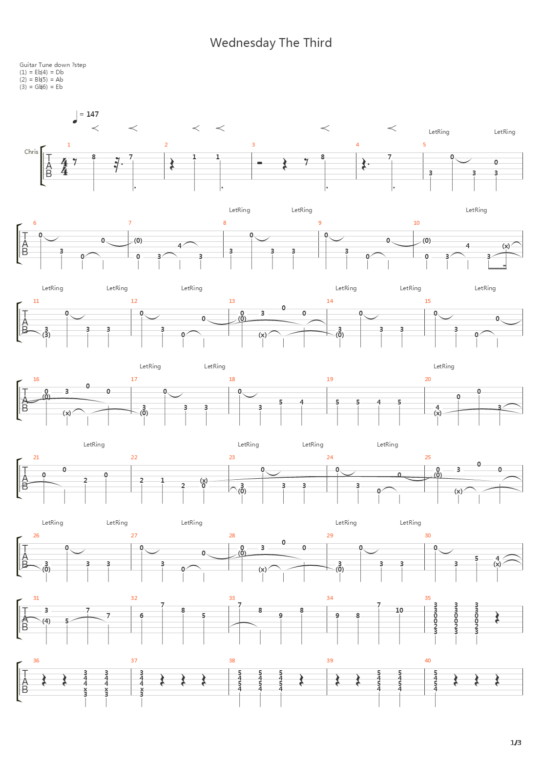 Wednesday The Third吉他谱