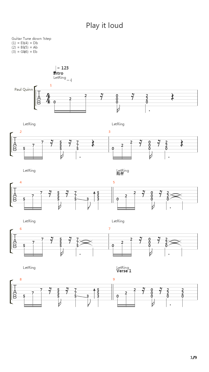Play It Loud吉他谱