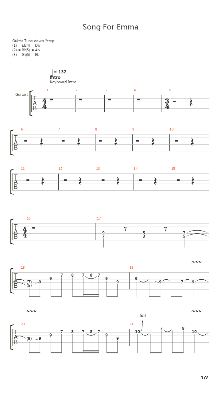 Song For Emma吉他谱