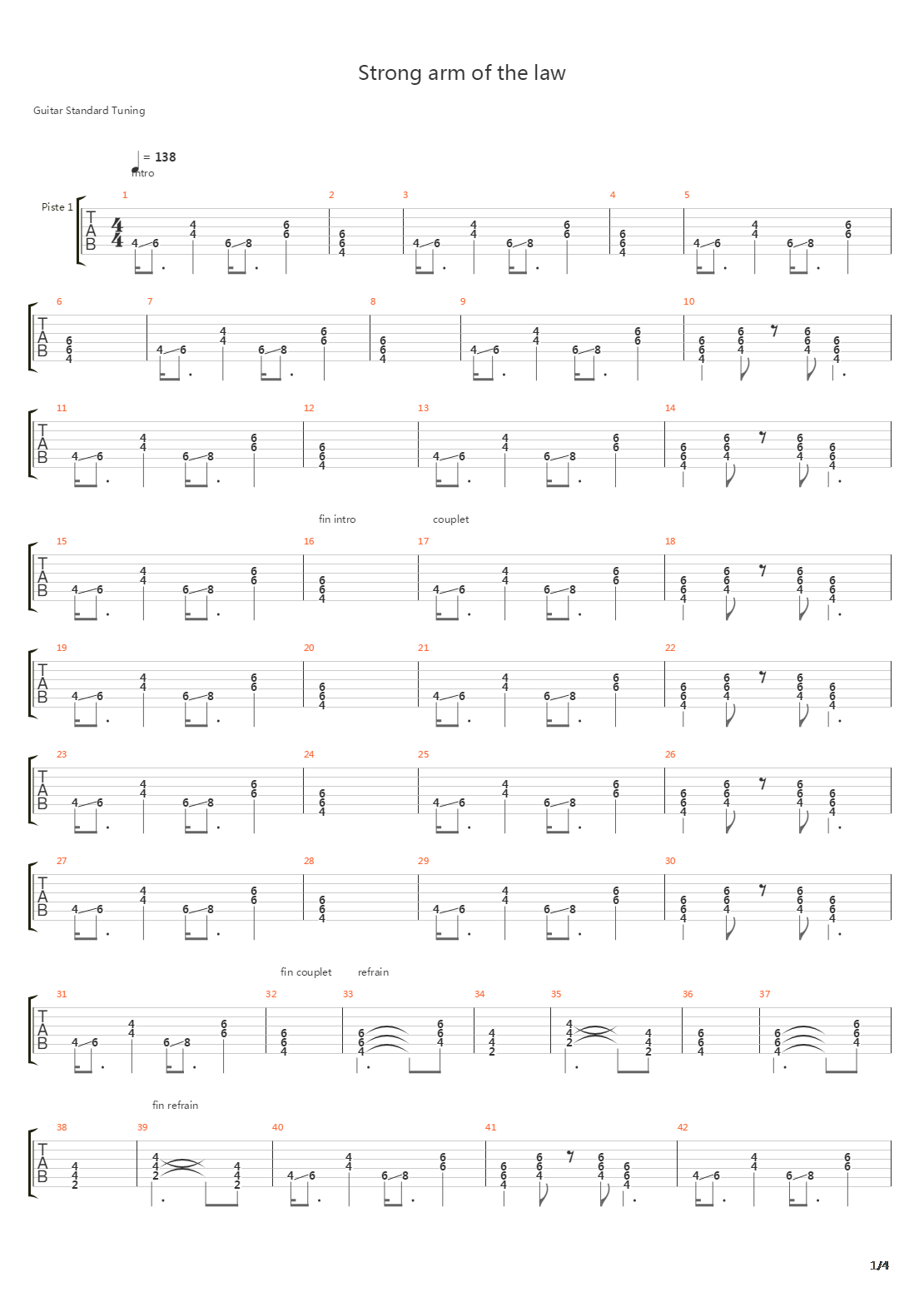 Strong Arm Of The Law吉他谱