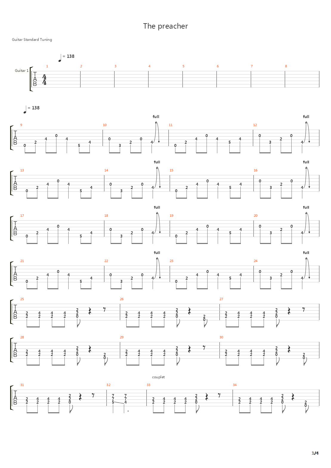 The Preacher吉他谱