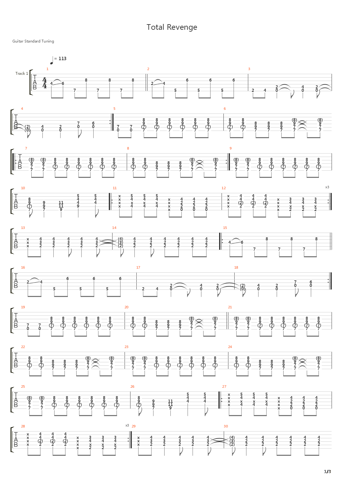 Total Revenge吉他谱